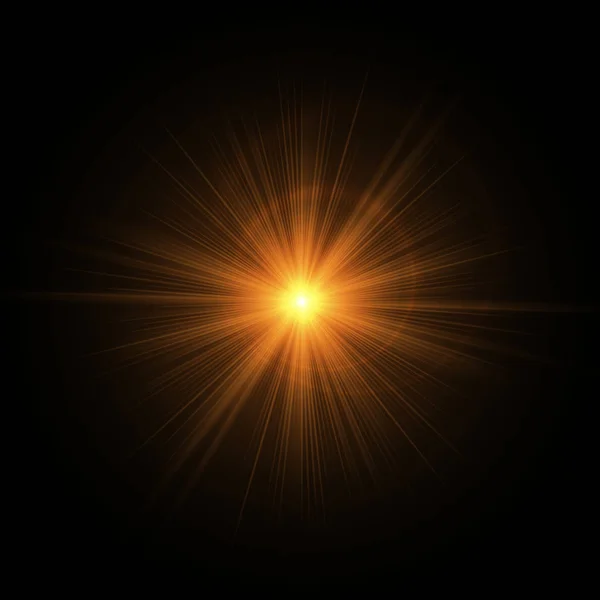 Rayons dorés du soleil — Image vectorielle