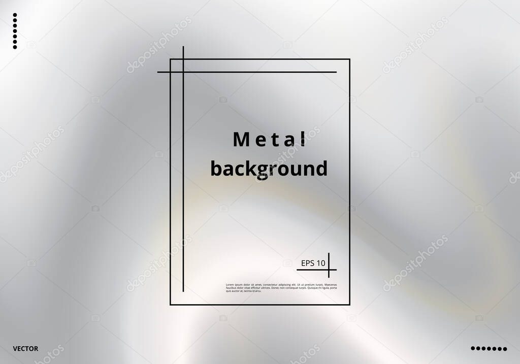 Minimalistic silver background for greeting cards, business cards, posters. Vector illustratio