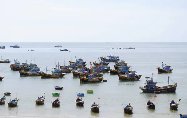 Vietnam 'da bir balıkçı köyünde tekneler