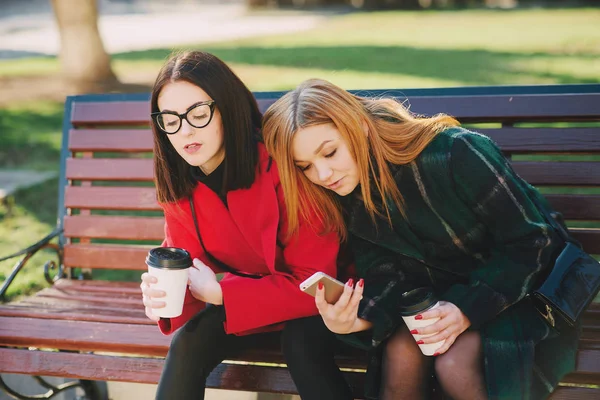 Dos chicas con gadget —  Fotos de Stock