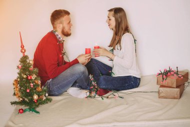 sevgi dolu çift Noel ağacı süsleme