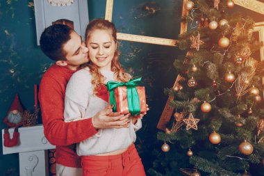 sevgi dolu çift Noel ağacı süsleme