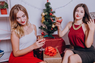 İki kız yeni yıl tatil için hazırlanıyorlar