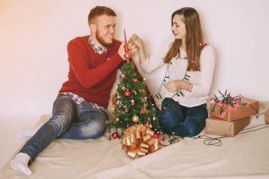 sevgi dolu çift Noel ağacı süsleme