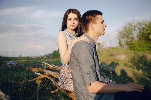 Couple on nature — Stock Photo, Image