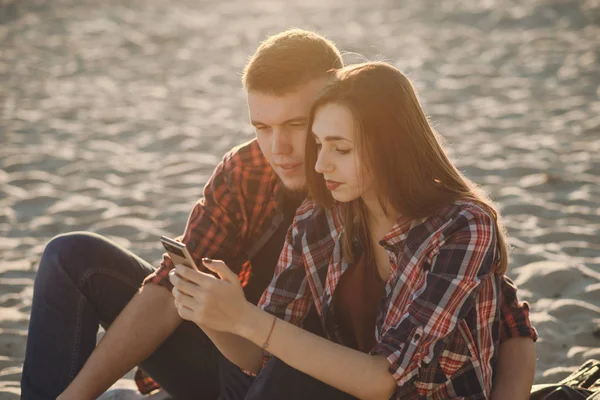 Loving couple on a walk — Stock Photo, Image