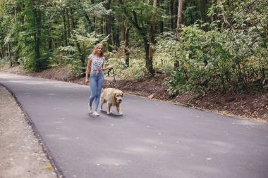 açık havada Köpeğiyle yürüyen Çift