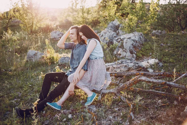 Couple on nature — Stock Photo, Image