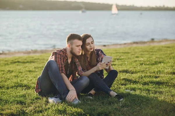 loving couple on a walk