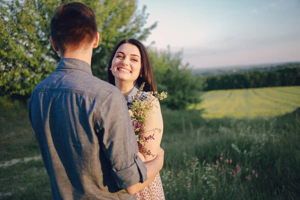 Couple on nature — Stock Photo, Image