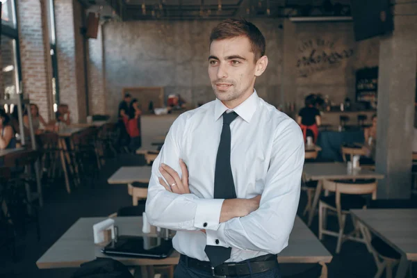 Uomo d'affari nel caffè — Foto Stock