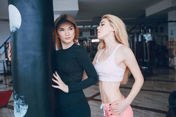 Girls in a gym — Stock Photo, Image