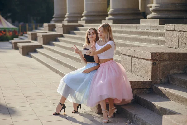 Girl in skirt — Stock Photo, Image