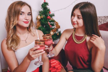 İki kız yeni yıl tatil için hazırlanıyorlar