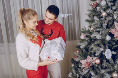 sevgi dolu çift Noel ağacı süsleme