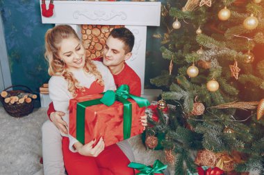 sevgi dolu çift Noel ağacı süsleme