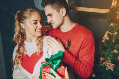 sevgi dolu çift Noel ağacı süsleme