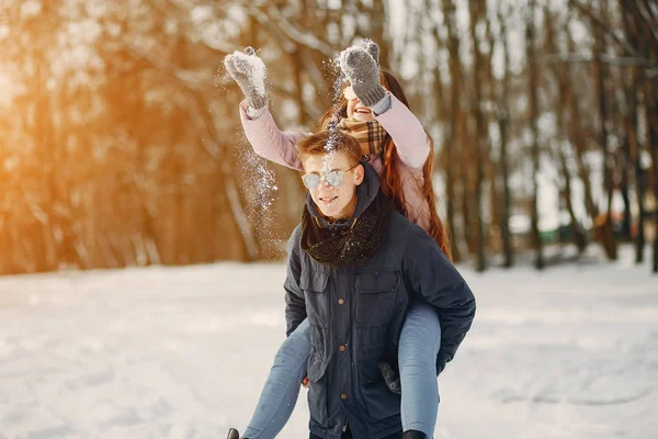 Couple in a wood — Stock Photo, Image