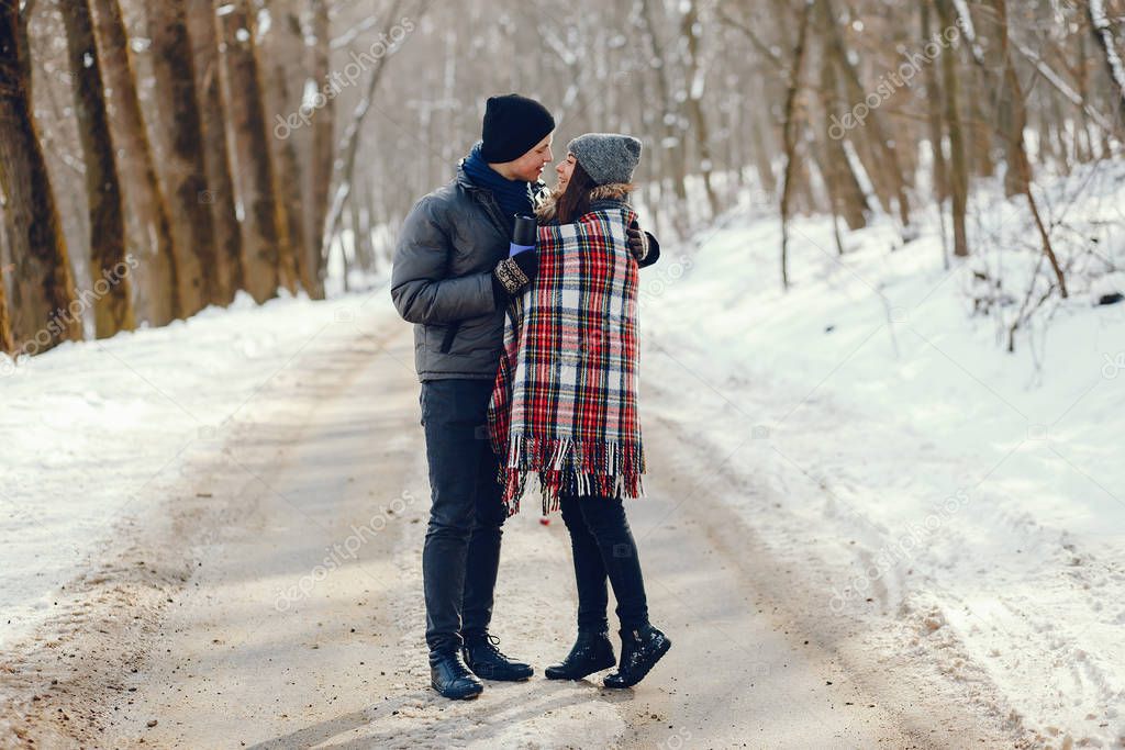 couple in a winter