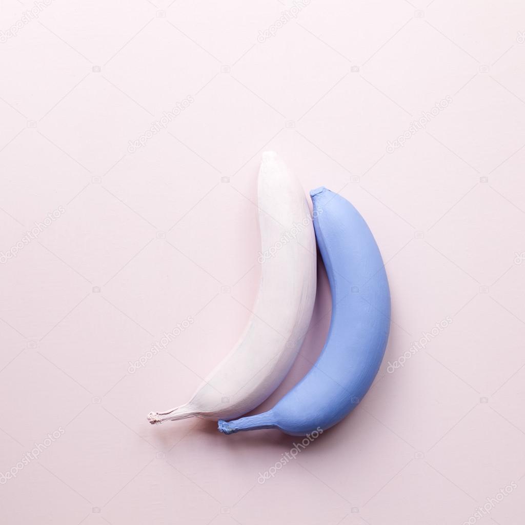 Two painted bananas