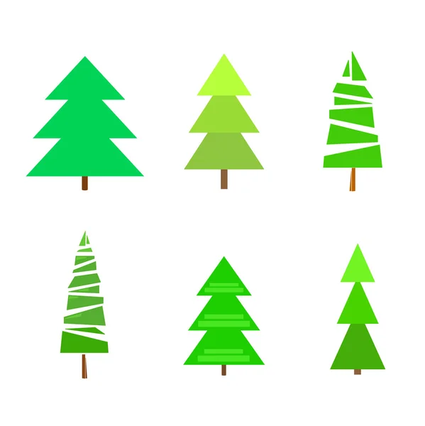 Geometric trees. Symbols — Stock Vector