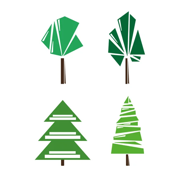 Zelené stromy. Symboly — Stockový vektor