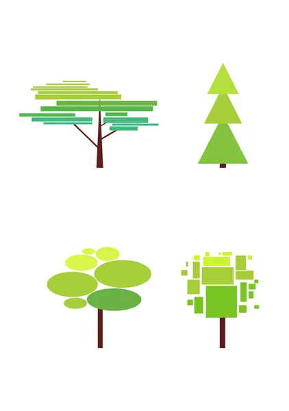 Geometrische Bäume. Symbole — Stockvektor