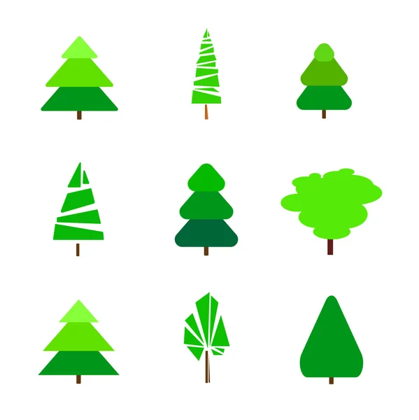 Zelené stromy. Symboly — Stockový vektor