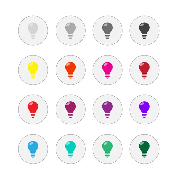 Conjunto de ícones de lâmpadas — Vetor de Stock