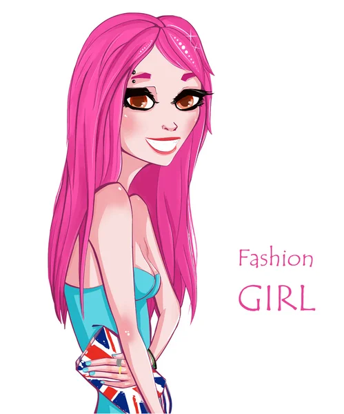 Fashion cute girl — Stock Vector