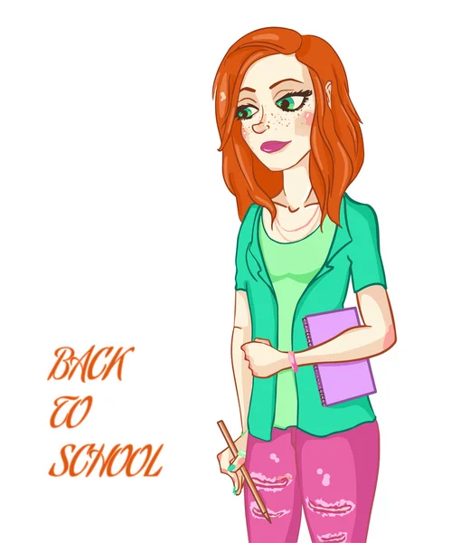 Back to school. Girl. — Διανυσματικό Αρχείο