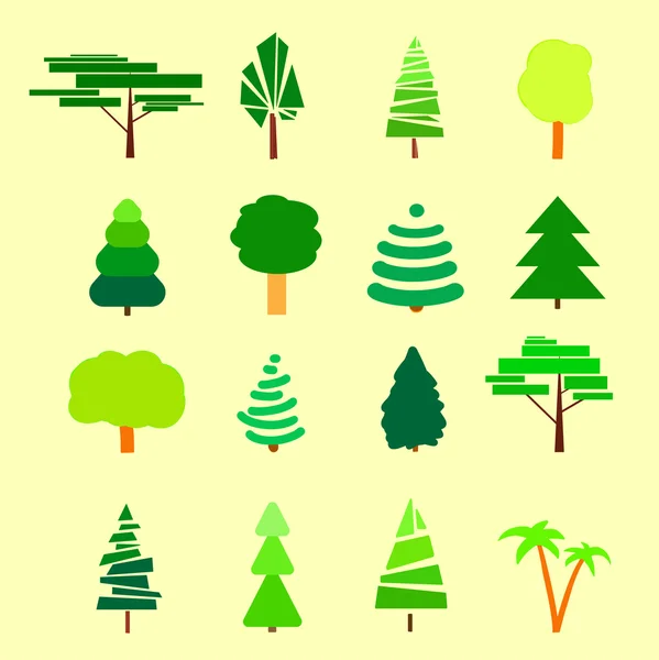 Geometryczne zielonych drzew. — Wektor stockowy