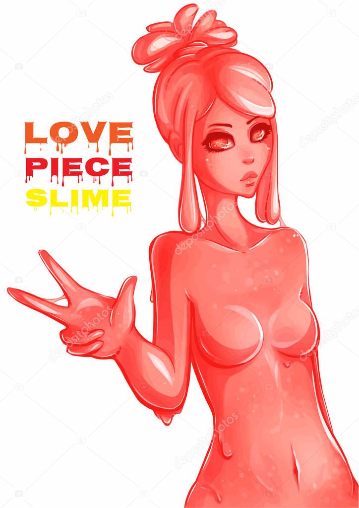 Hot slime girl. Orange girl.