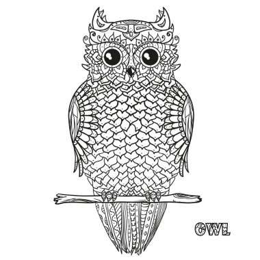Owl. Design Zentangle. clipart