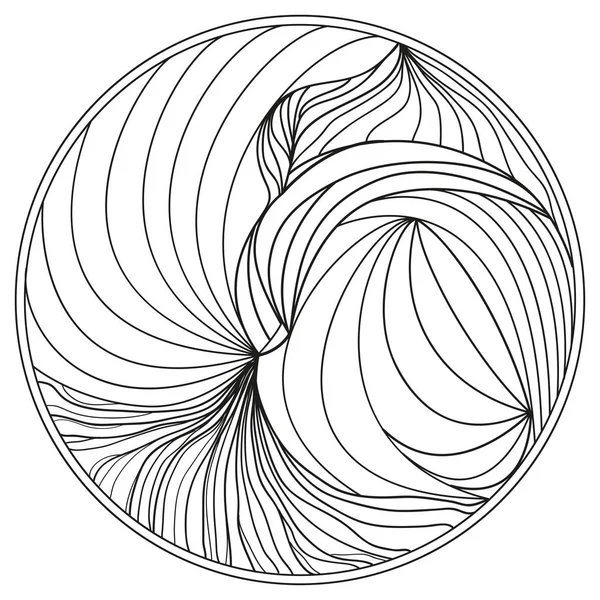 Zendala입니다. Zentangle입니다. 손으로 그린된 원형 만다라 — 스톡 벡터