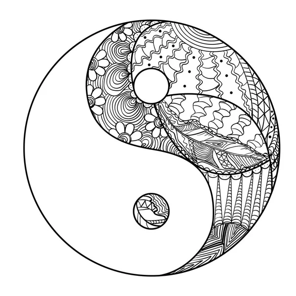 Zendala. Zentangle. Hand drawn circle mandala — Stock Vector