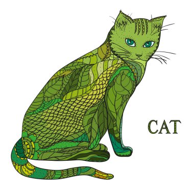 Kedi. Tasarım Zentangle.