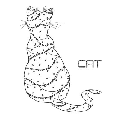 Kedi. Tasarım Zentangle.