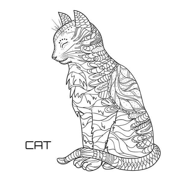Кішка. Дизайн Zentangle . — стоковий вектор