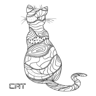 Kedi. Tasarım Zentangle.