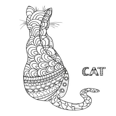 Kedi. Tasarım Zentangle.