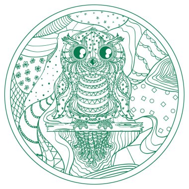 Baykuş. Tasarım Zentangle.