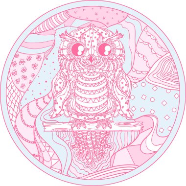 Baykuş. Tasarım Zentangle.