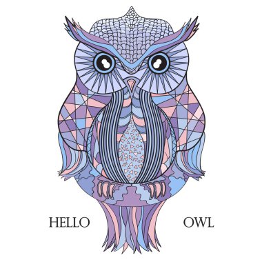 Baykuş. Tasarım Zentangle.