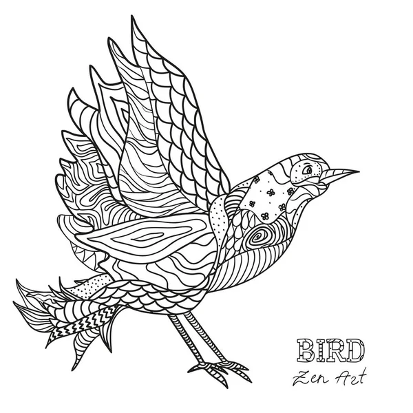 Bird. Arte zen — Archivo Imágenes Vectoriales