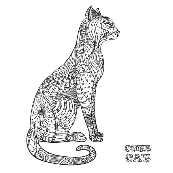 Un chat. Conception Zentangle . — Image vectorielle