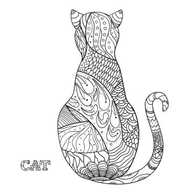 Kedi. Tasarım Zentangle.