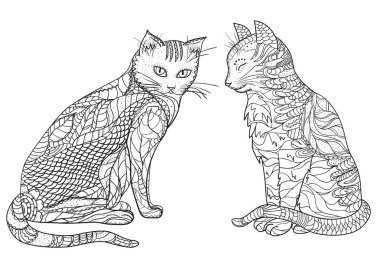Kedi. Tasarım Zentangle.
