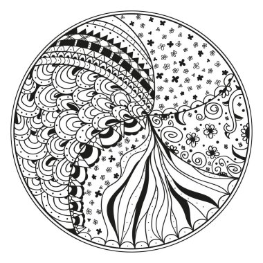 Zendala. Zentangle. Hat sanat yaratma.