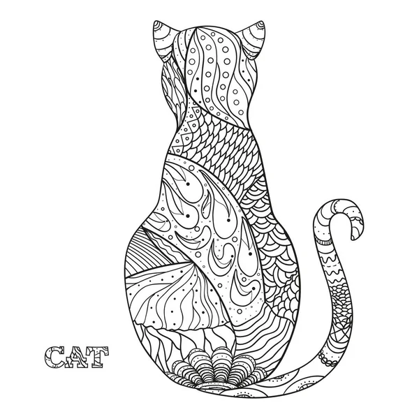 Un chat. Conception Zentangle . — Image vectorielle